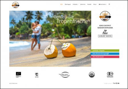 Website Getränke Design