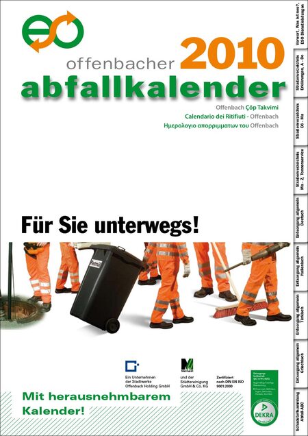 Gestaltung Herstellung Abfallkalender