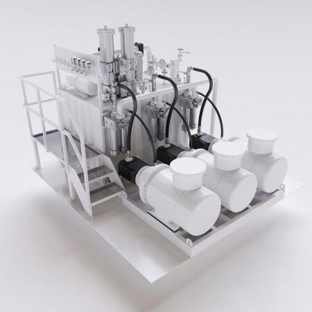 Hydraulik Anlage 3d-rendering sonderaggregat