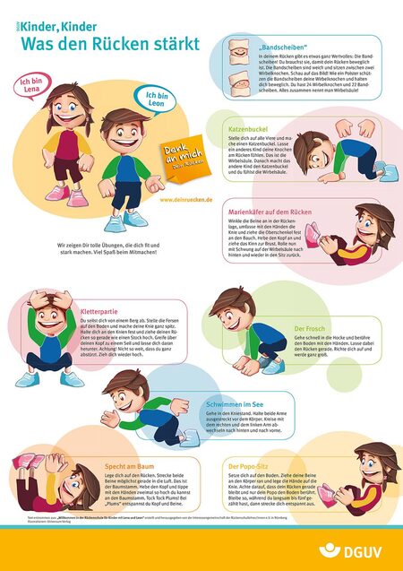 Illustrationen Rückenschule Übungen