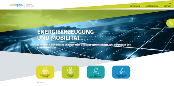 Webdesign Energieerzeugung