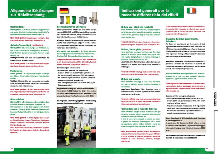 Layout Satz Agentur Abfallkalender